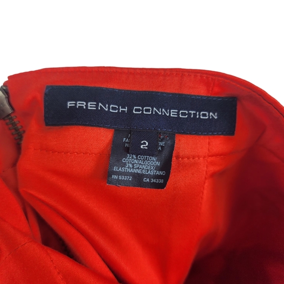 FRENCH CONNECTION Womens 2 Strapless Mini Dress Zipper Back Pockets NWT New Red - Picture 4 of 7
